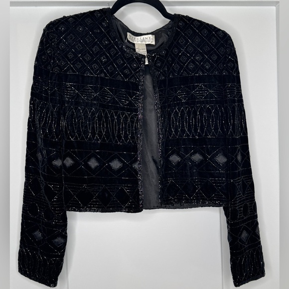 Vintage Niteline Velvet Beaded and Embroidered Bolero Cropped Jacket - Picture 4 of 6
